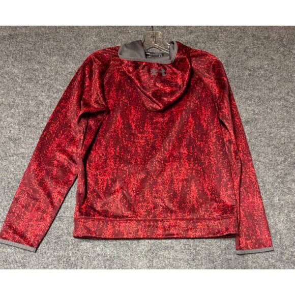 Under Armour boys large Hooded Red & Gray ColdGear Sweatshirt - Picture 11 of 15